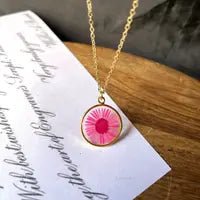 Dark pink aster locket