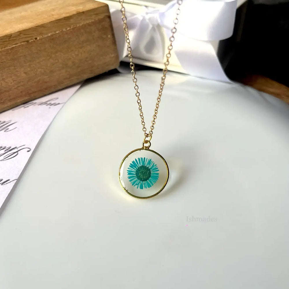 Turquoise Aster locket