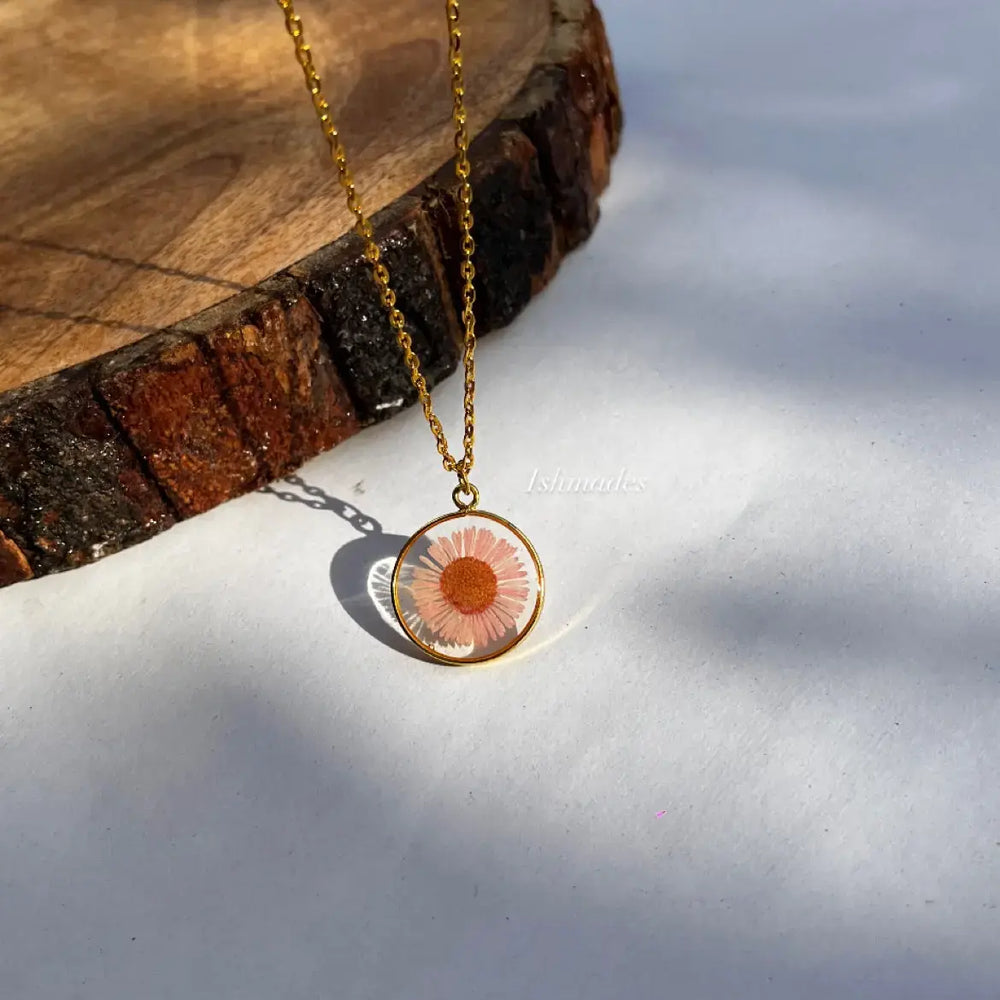 Baby Pink Aster locket