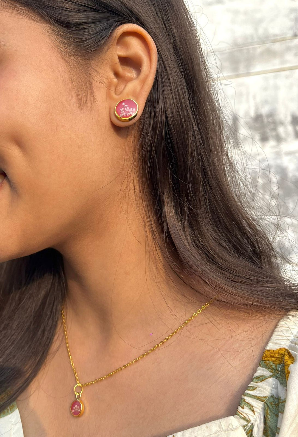 Moonlit lace studs