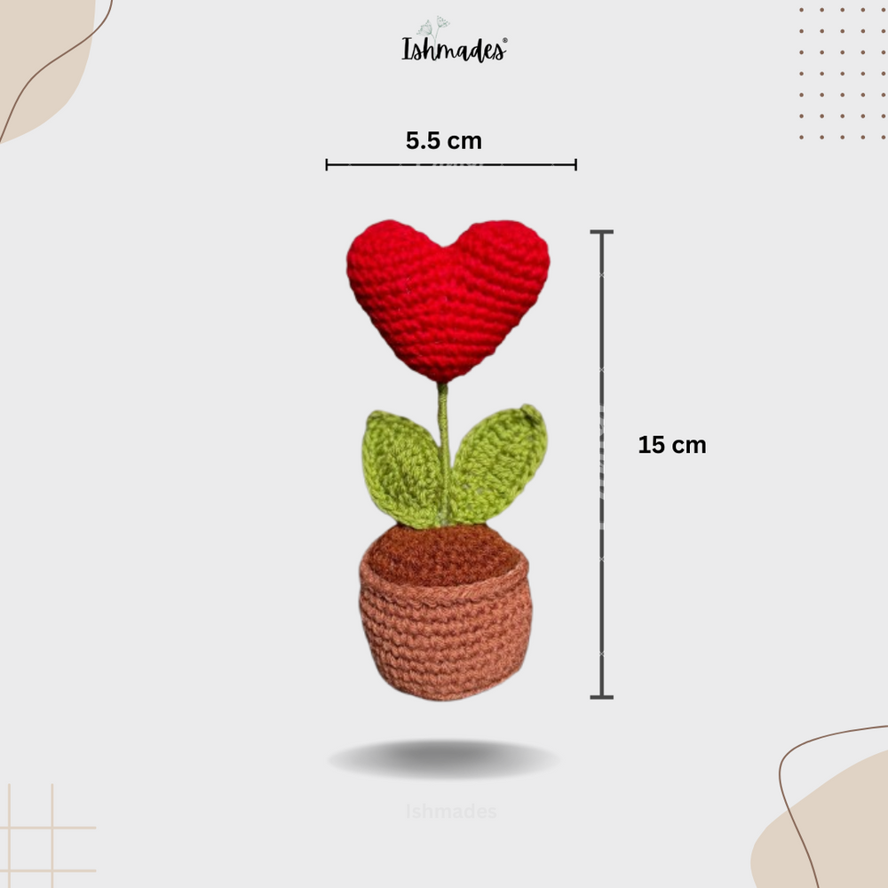 Crochet heart pot