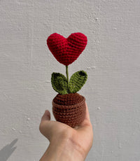 Crochet heart pot