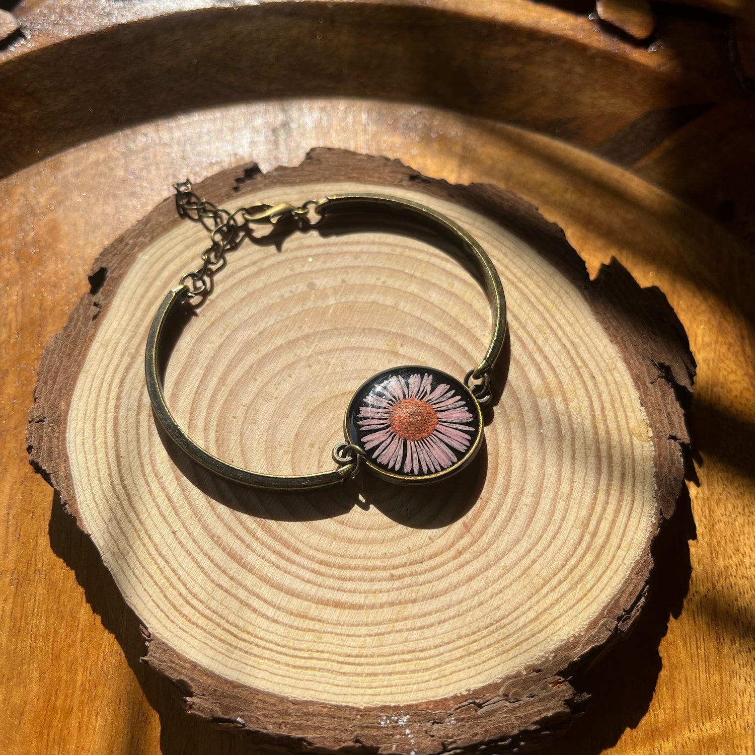 Pink aster bracelet