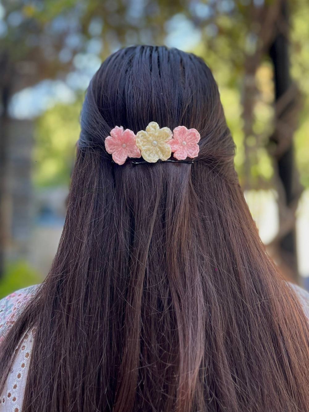 Floral hair comb clip