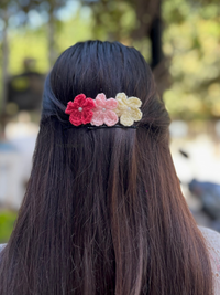 Floral hair comb clip