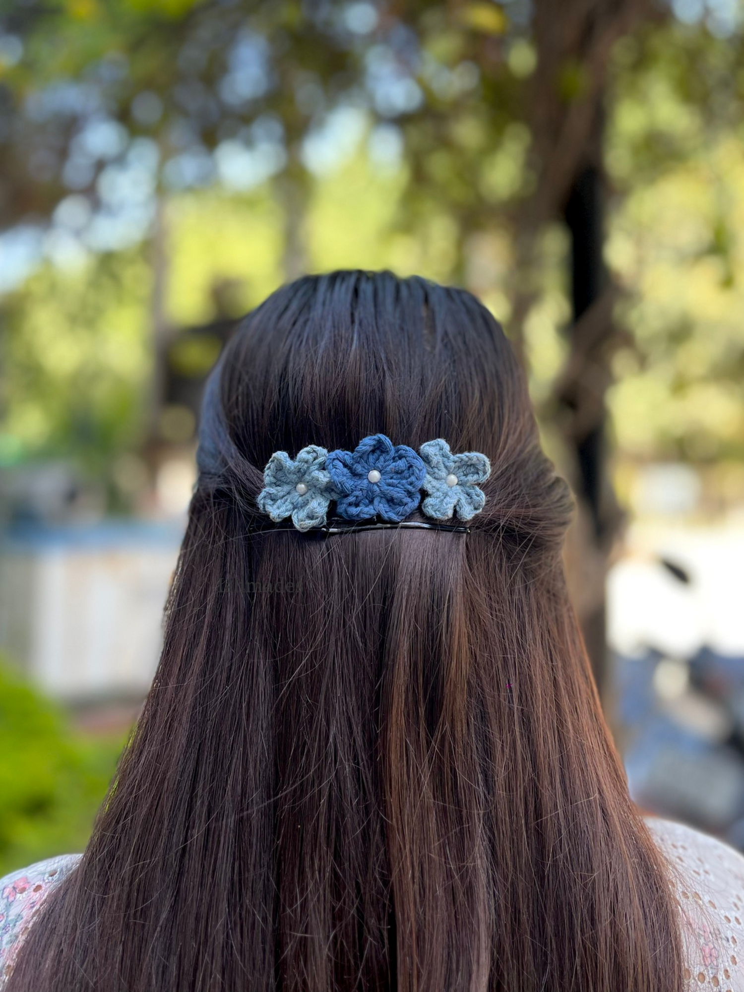 Floral hair comb clip