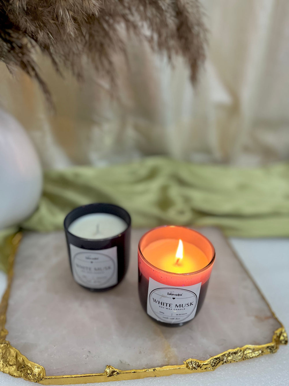 White musk soy candles (set of 2)