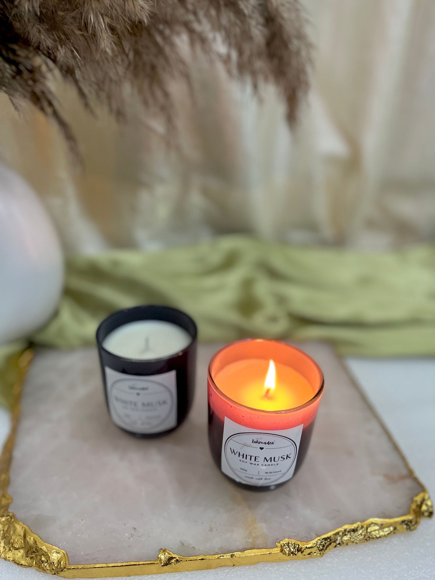 White musk soy candles (set of 2)