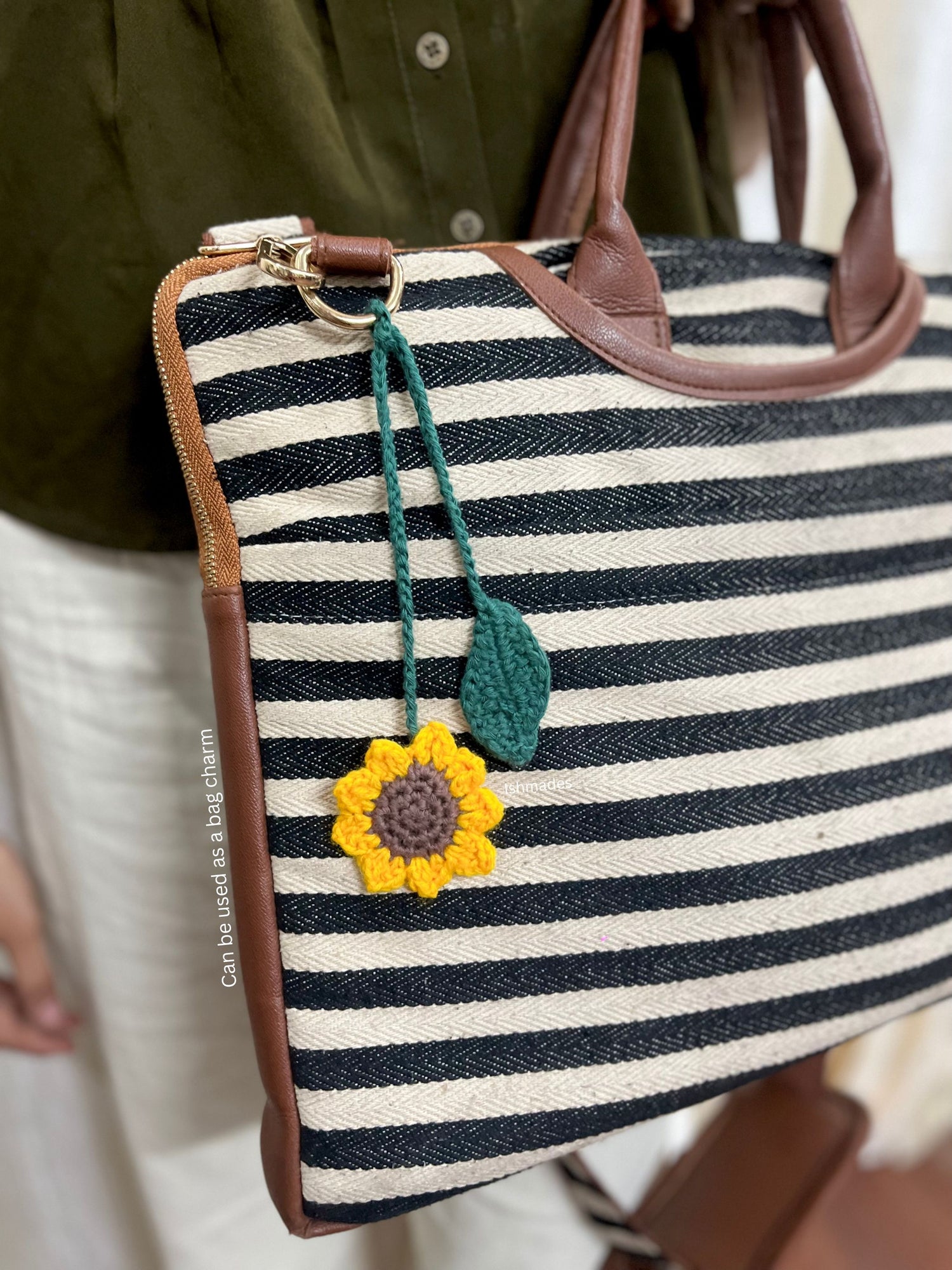 Crochet sunflower charm - 3 in one delight