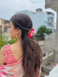 Crochet lotus hairclip