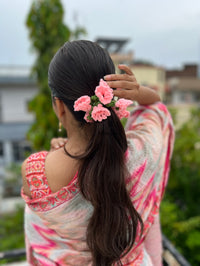 Bell flower crochet scrunchie