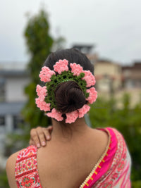 Bell flower crochet scrunchie