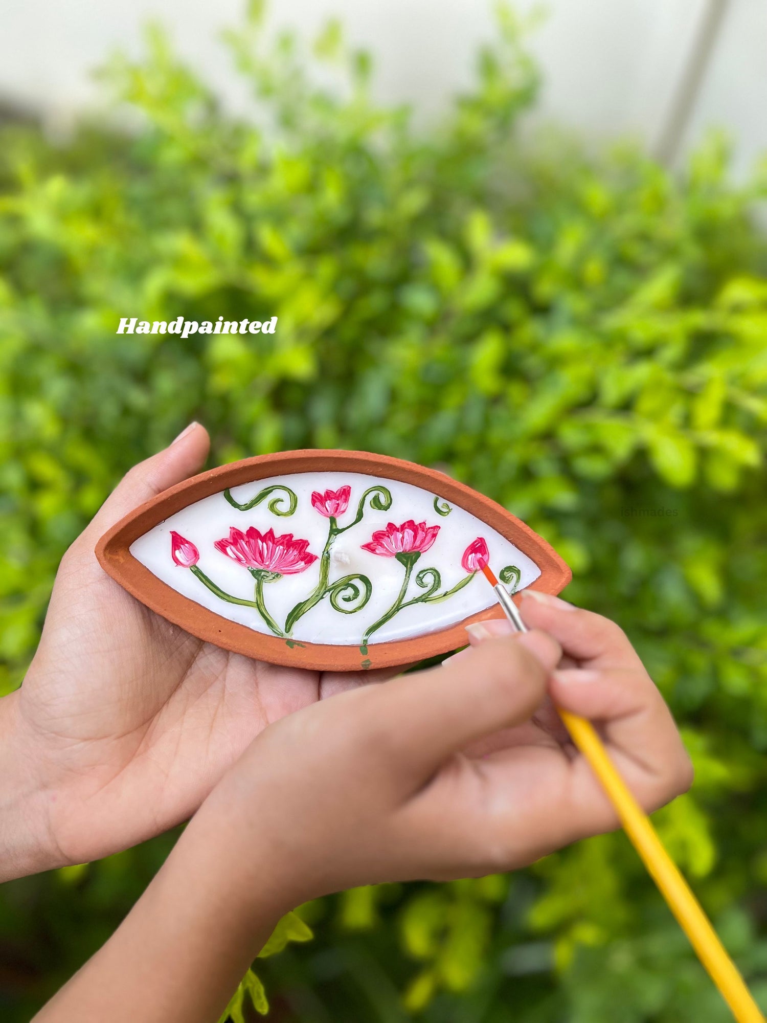 Pichwai Handpainted terracotta Candles