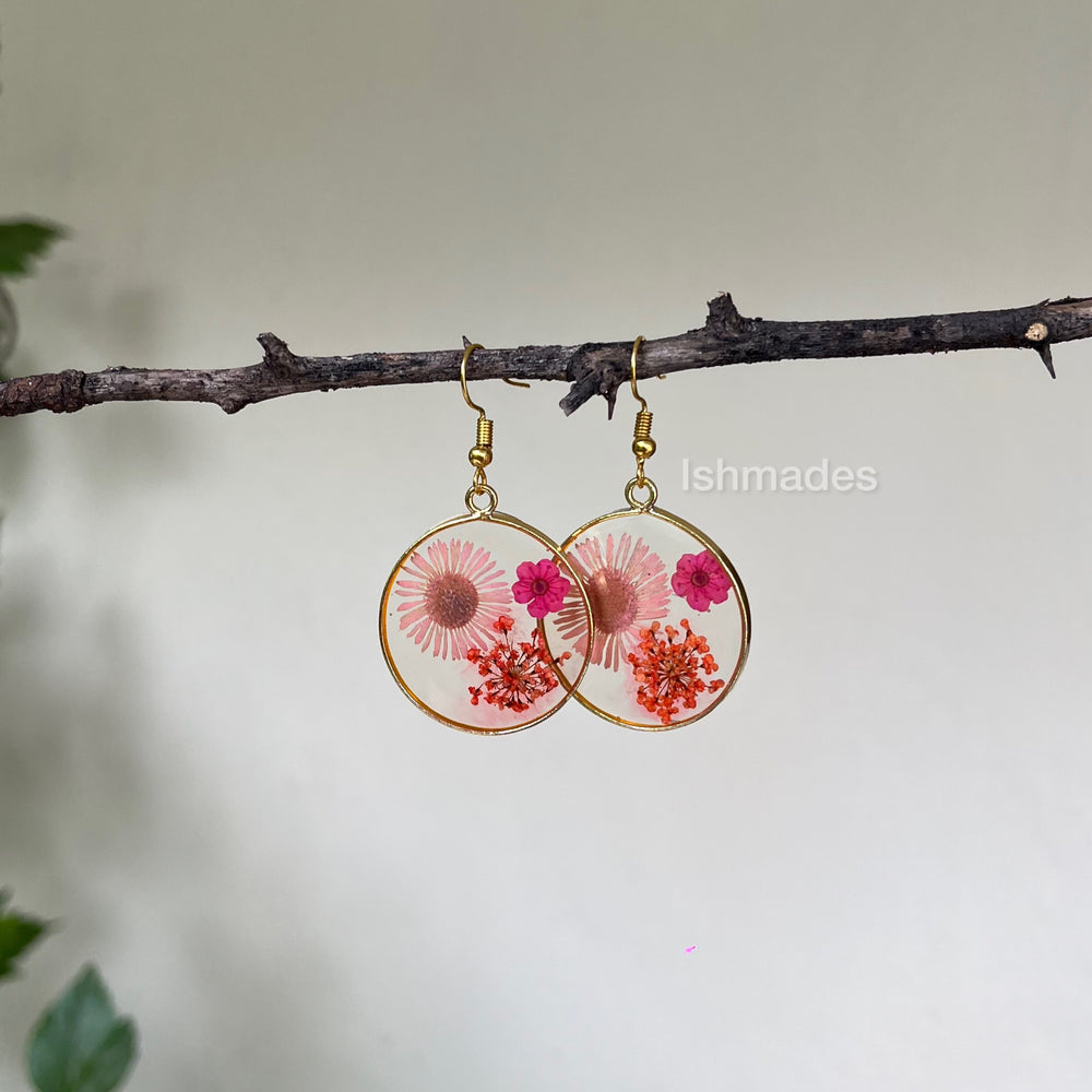 Pink field earrings