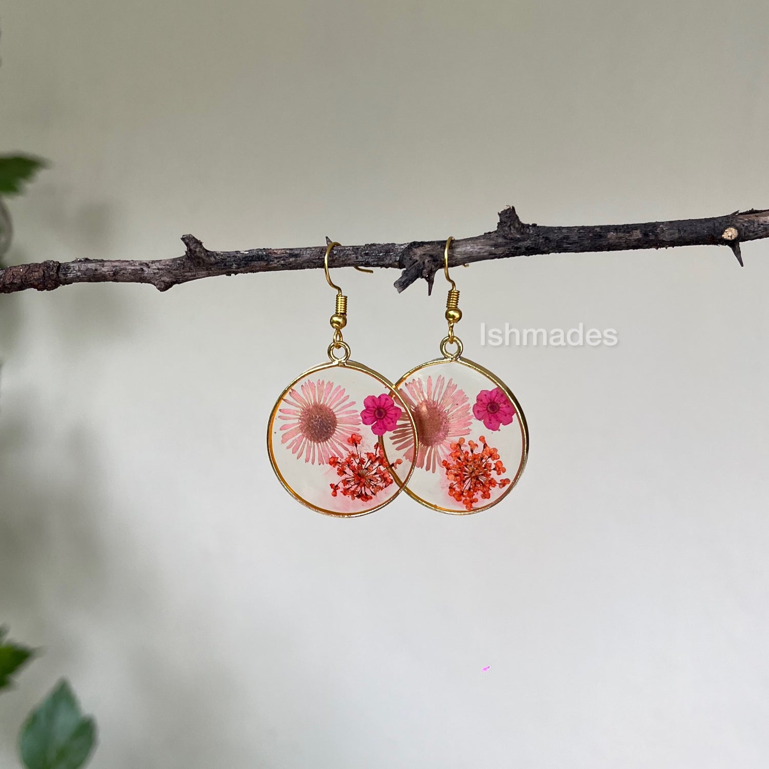 Pink field earrings
