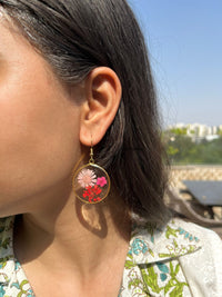 Pink field earrings