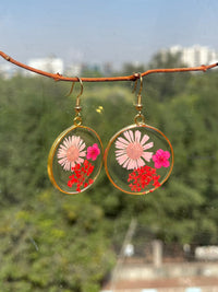Pink field earrings