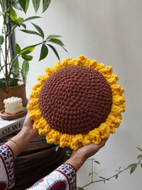 Crochet Sunflower Cushion