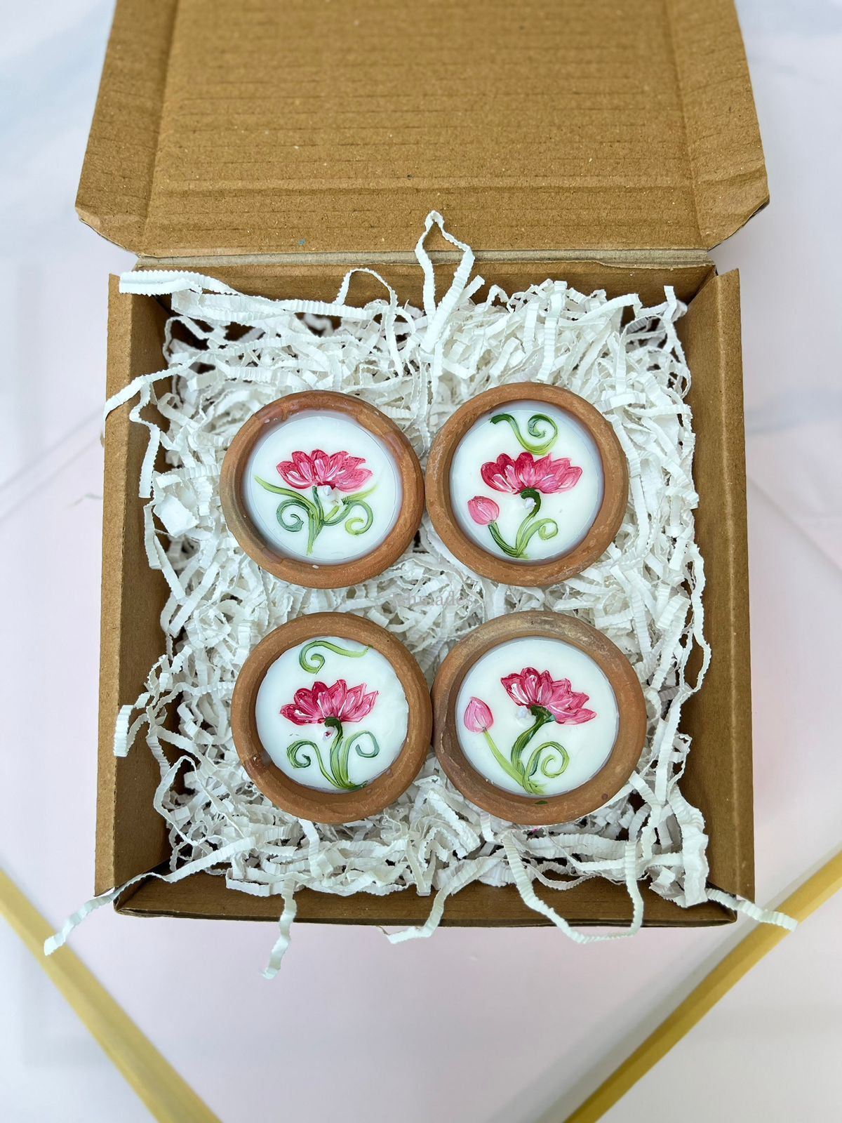 Handpainted Pichwai Diyas – Set of 4